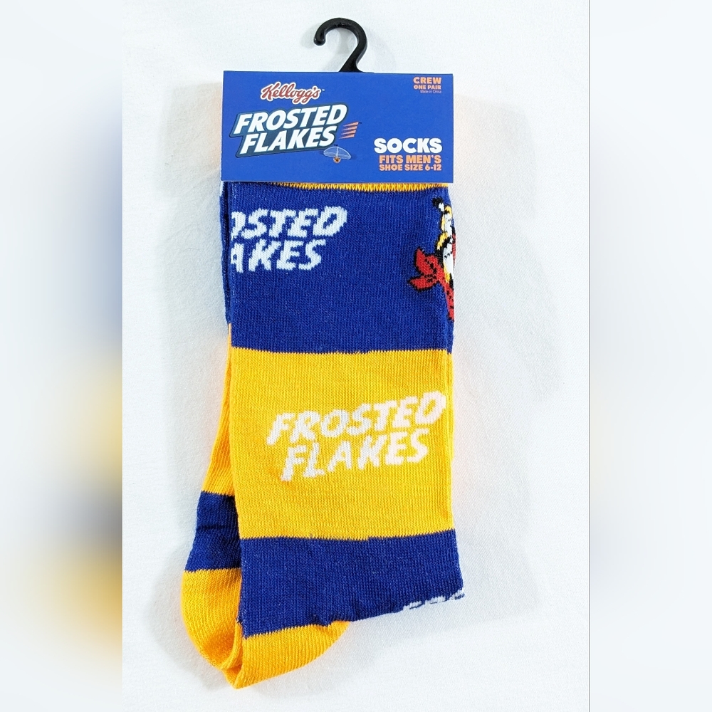 Kellogg's Frosted Flakes Men's Novelty Crew Socks, Shoe Size: 6-12, New With Tag